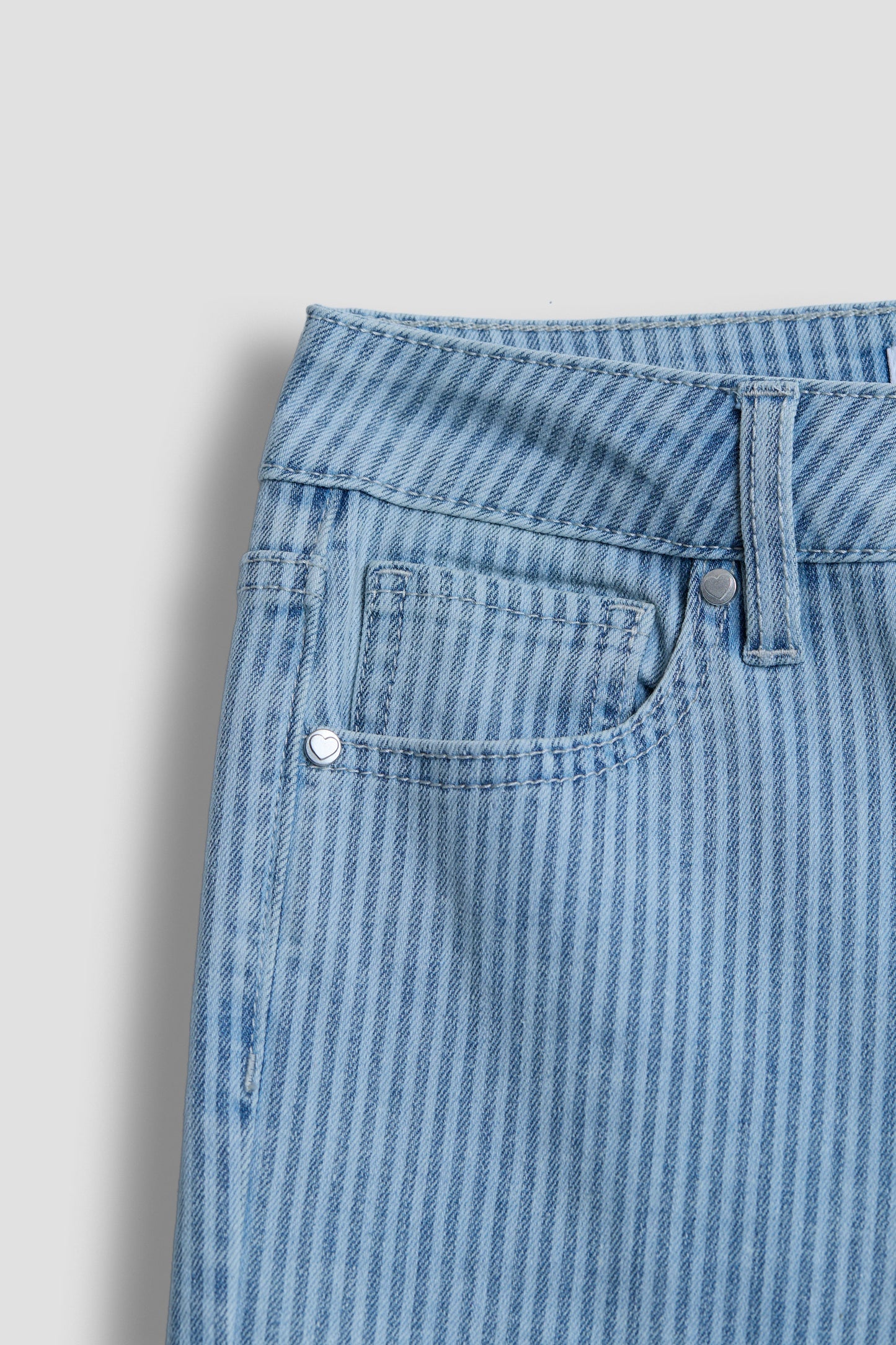 Girls Wide Leg Twill Stripe Pant