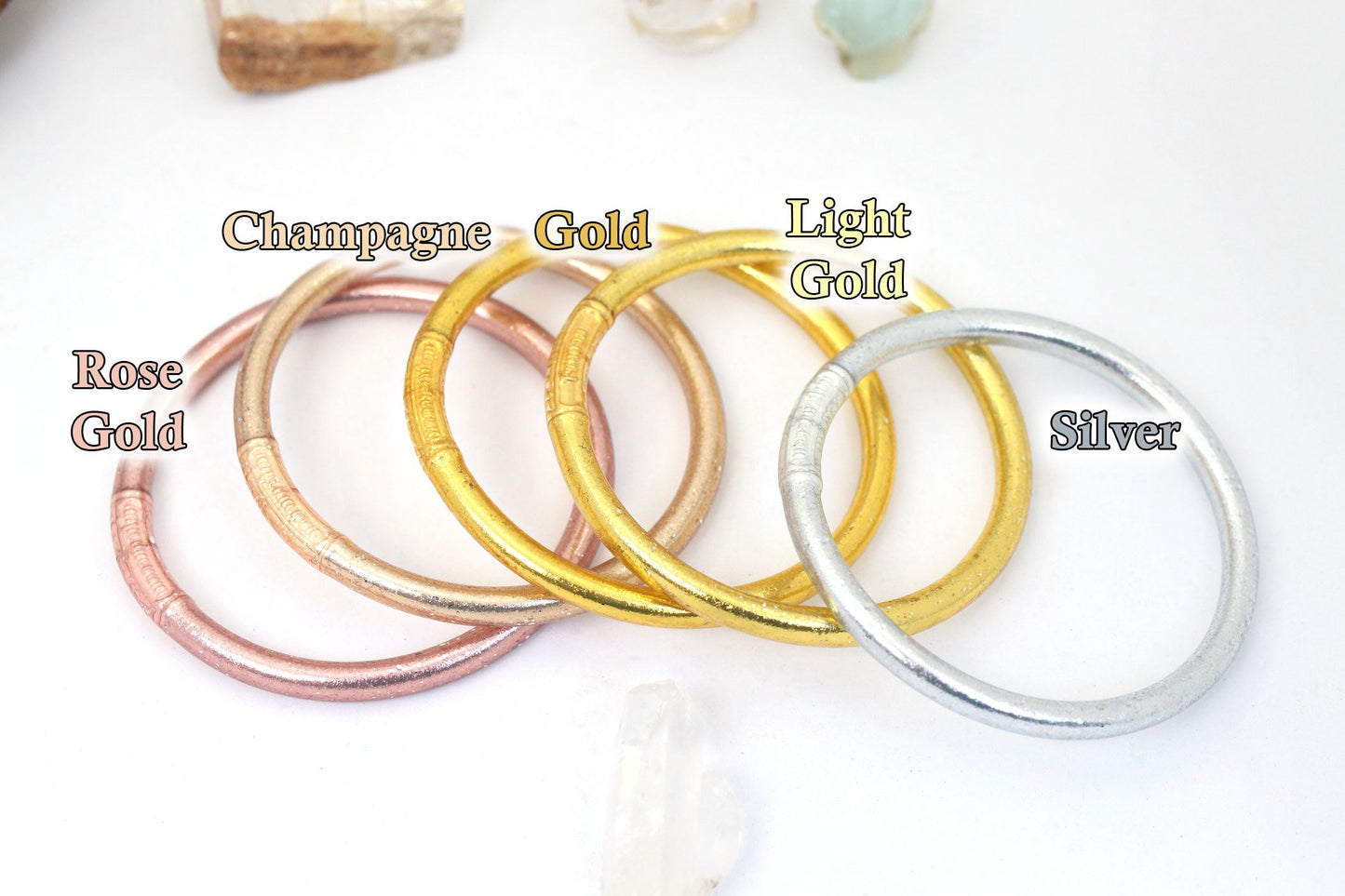 Mixed Metal Bangle Stack, Thai Buddhist Temple Bracelets, Mantra Bangle Set, Sizes Available