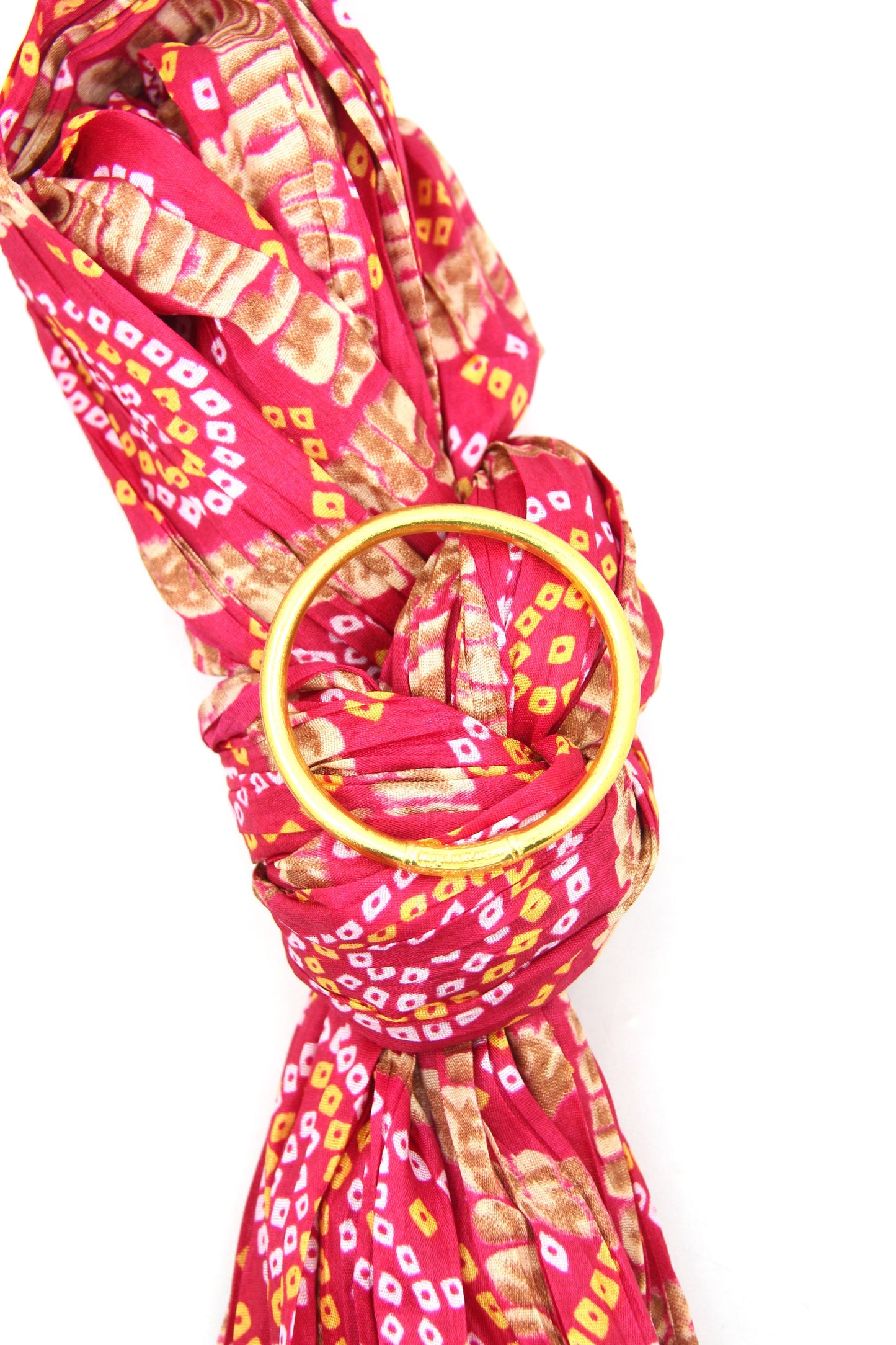 Traveler Gift Set: Multicolor Scarf, Gold Thai Buddhist Bangle