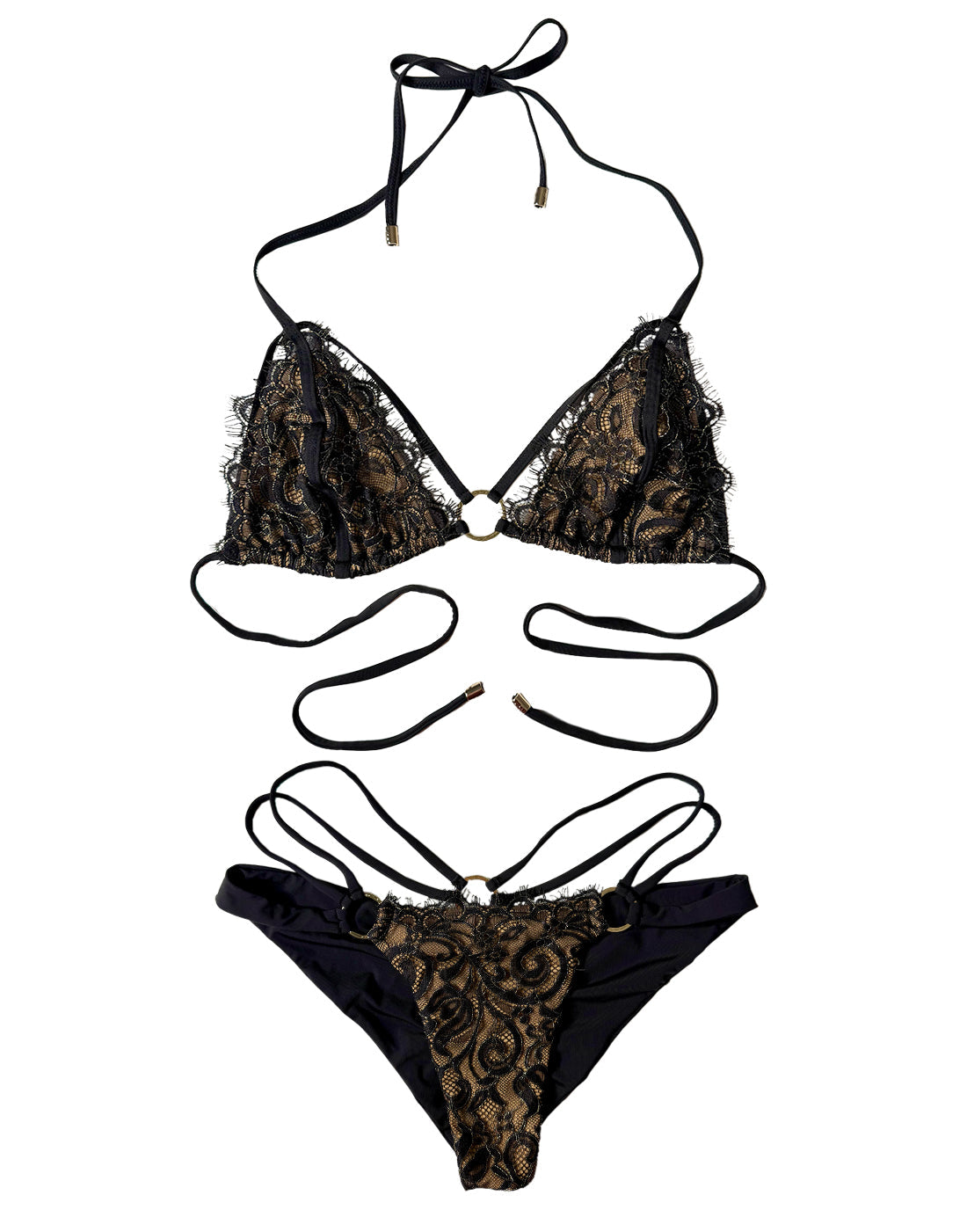 Gunpowder and Lace Triangle Top - Black