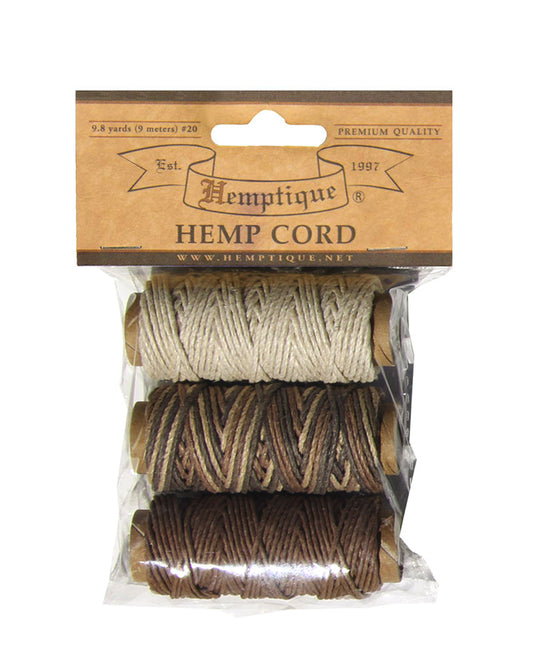 #20 Hemp Cord - 3 Mini Spools Pack