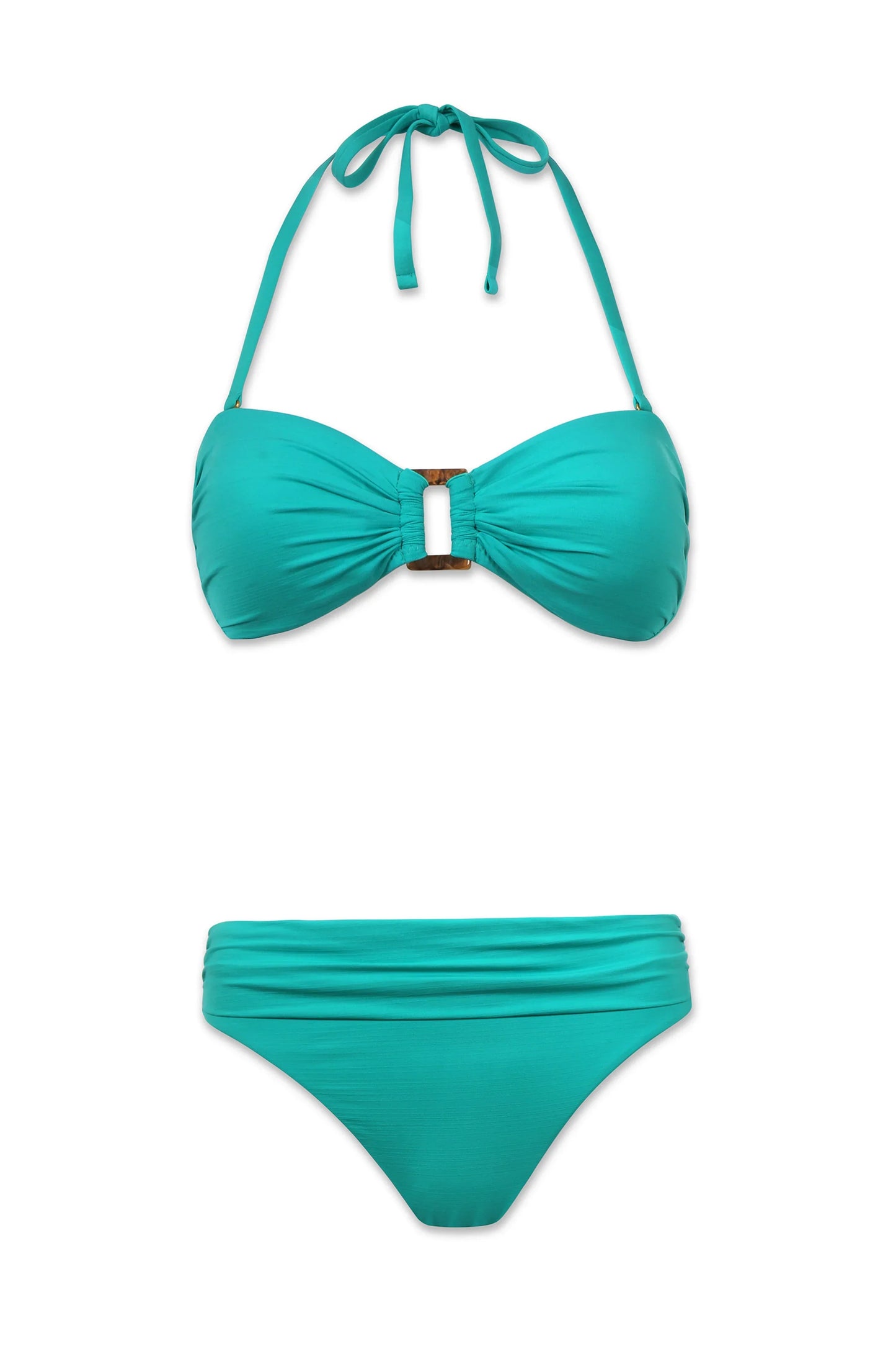 Hook Back Tortoise Bandeau | Textured Seafoam Aqua