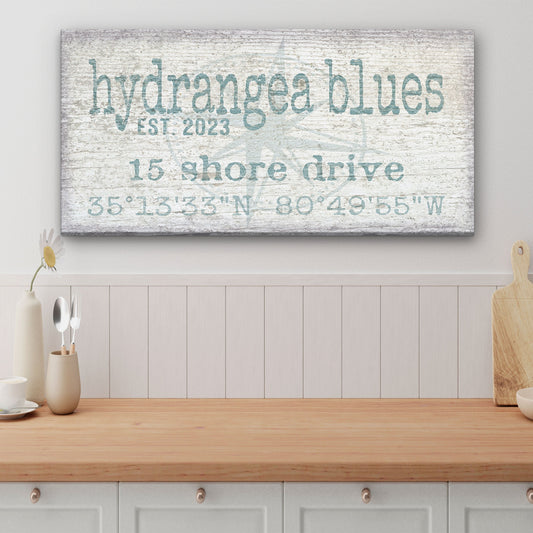 Personalized Home Name Coordinates Canvas Sign
