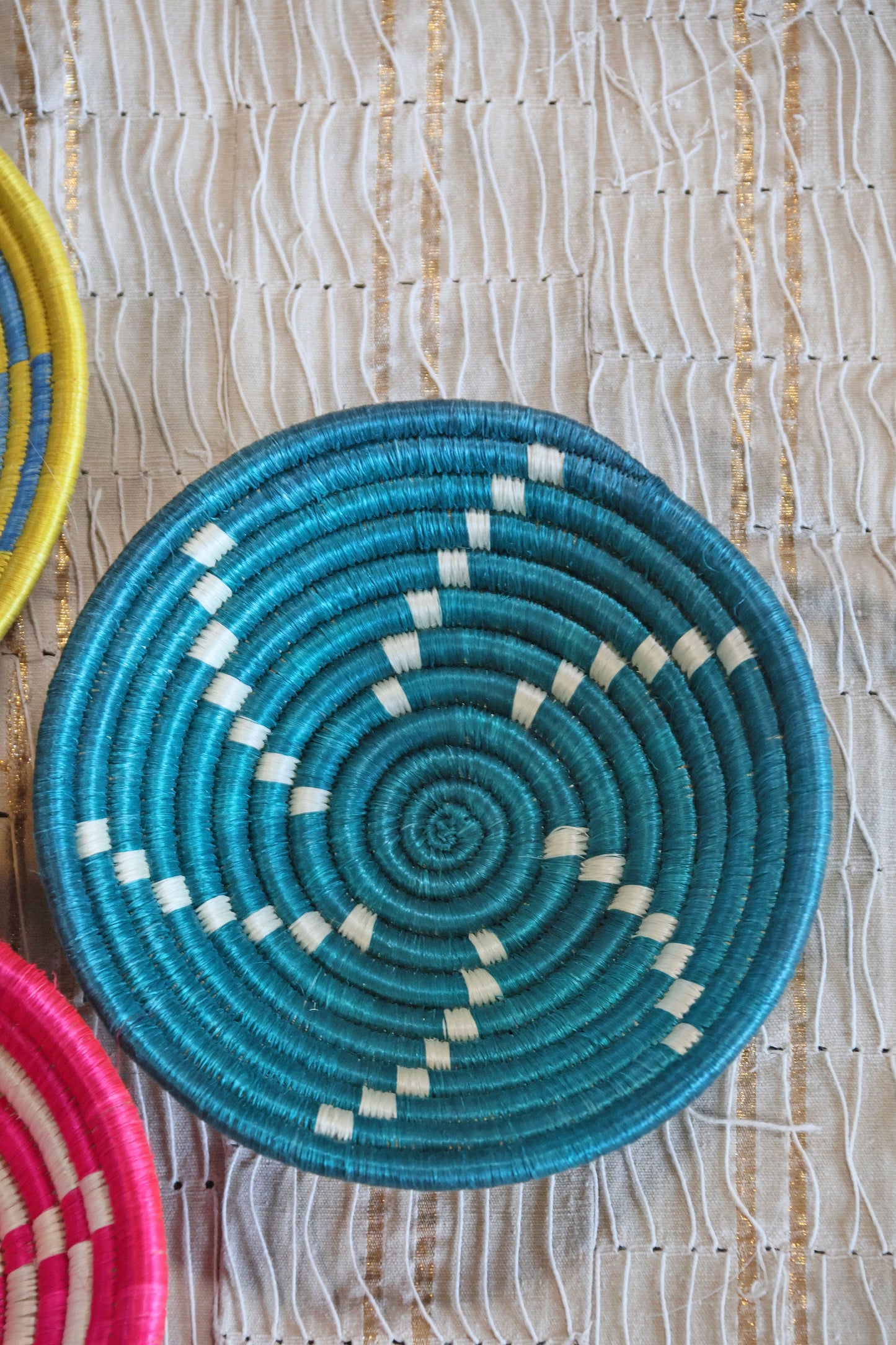 Isla African Basket Collection, Bright Multi, from Rwanda, Set of 3