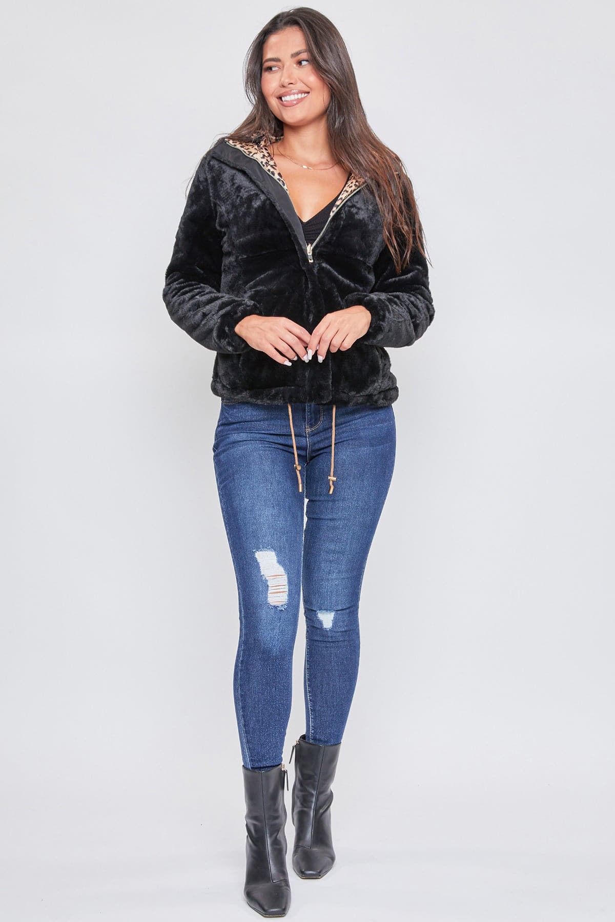 Women's Winter Faux Fur Reversible Jacket