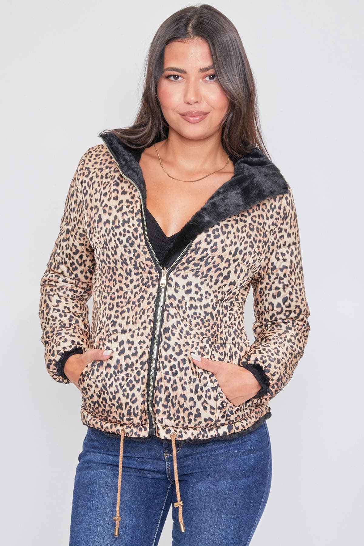 Women's Winter Faux Fur Reversible Jacket