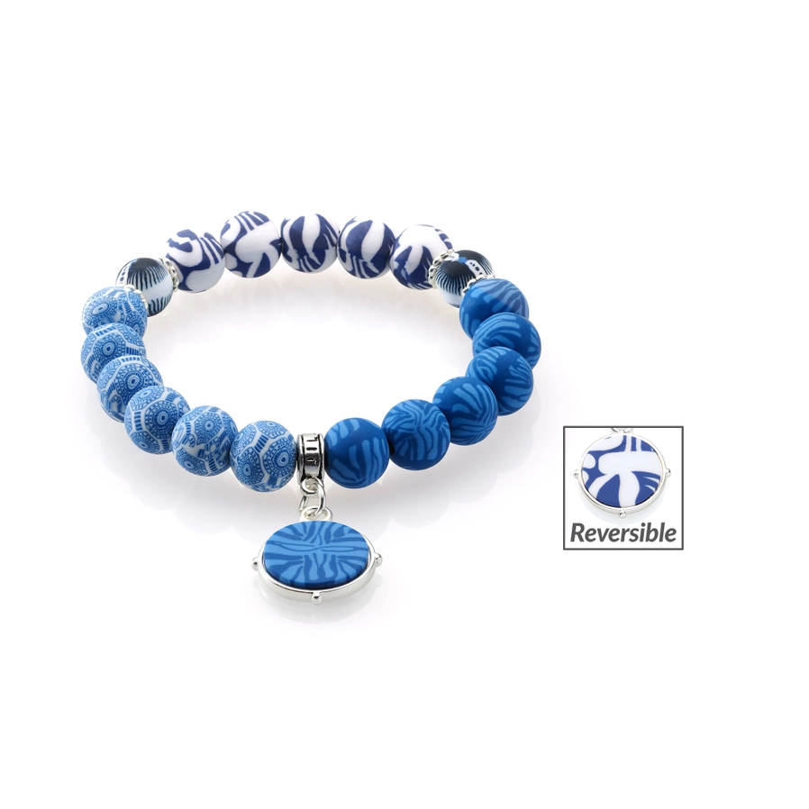 Santorini Reversible Color Block Charm Bracelet