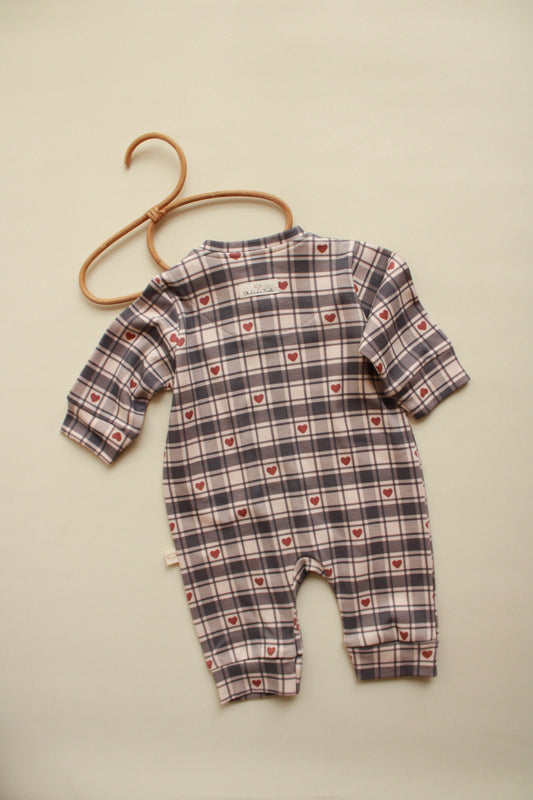 Heart Plaid Onesie