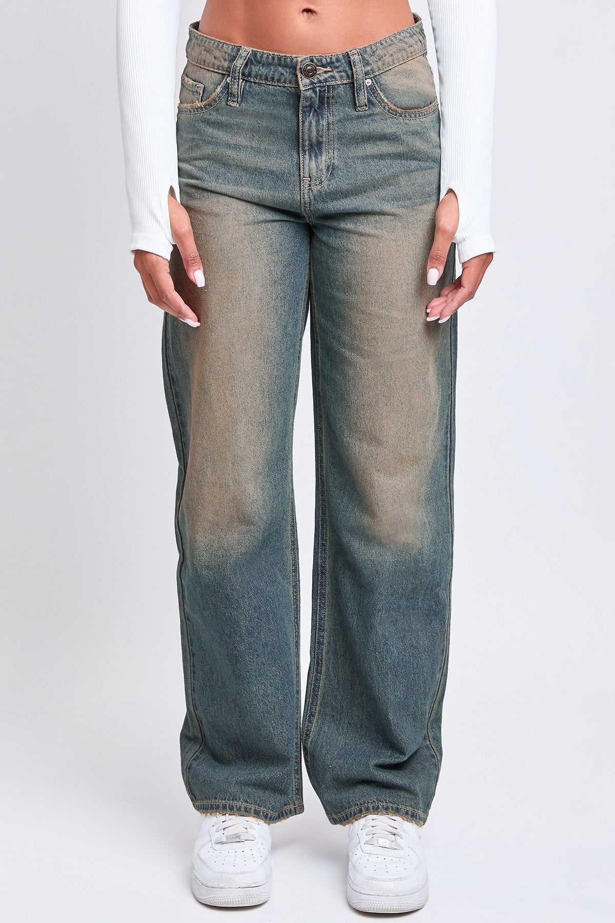 Women's Relaxed Wide Leg Rigid Denim Jeans