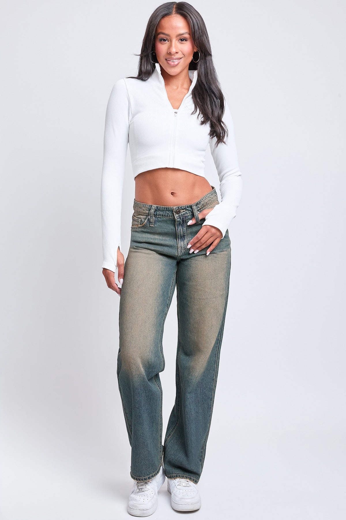 Women's Relaxed Wide Leg Rigid Denim Jeans