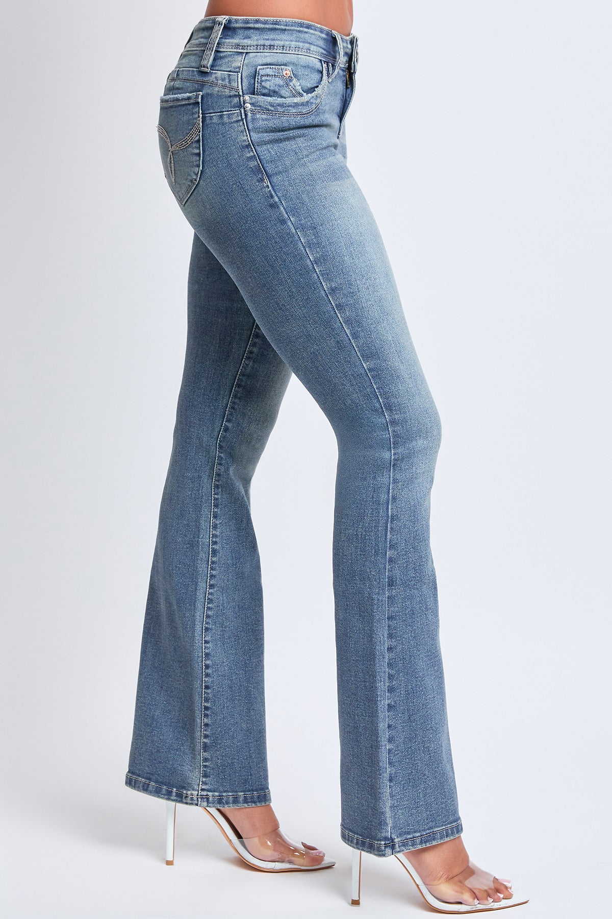 Women's WannaBettaButt Low Rise Embroidered Flare Jeans