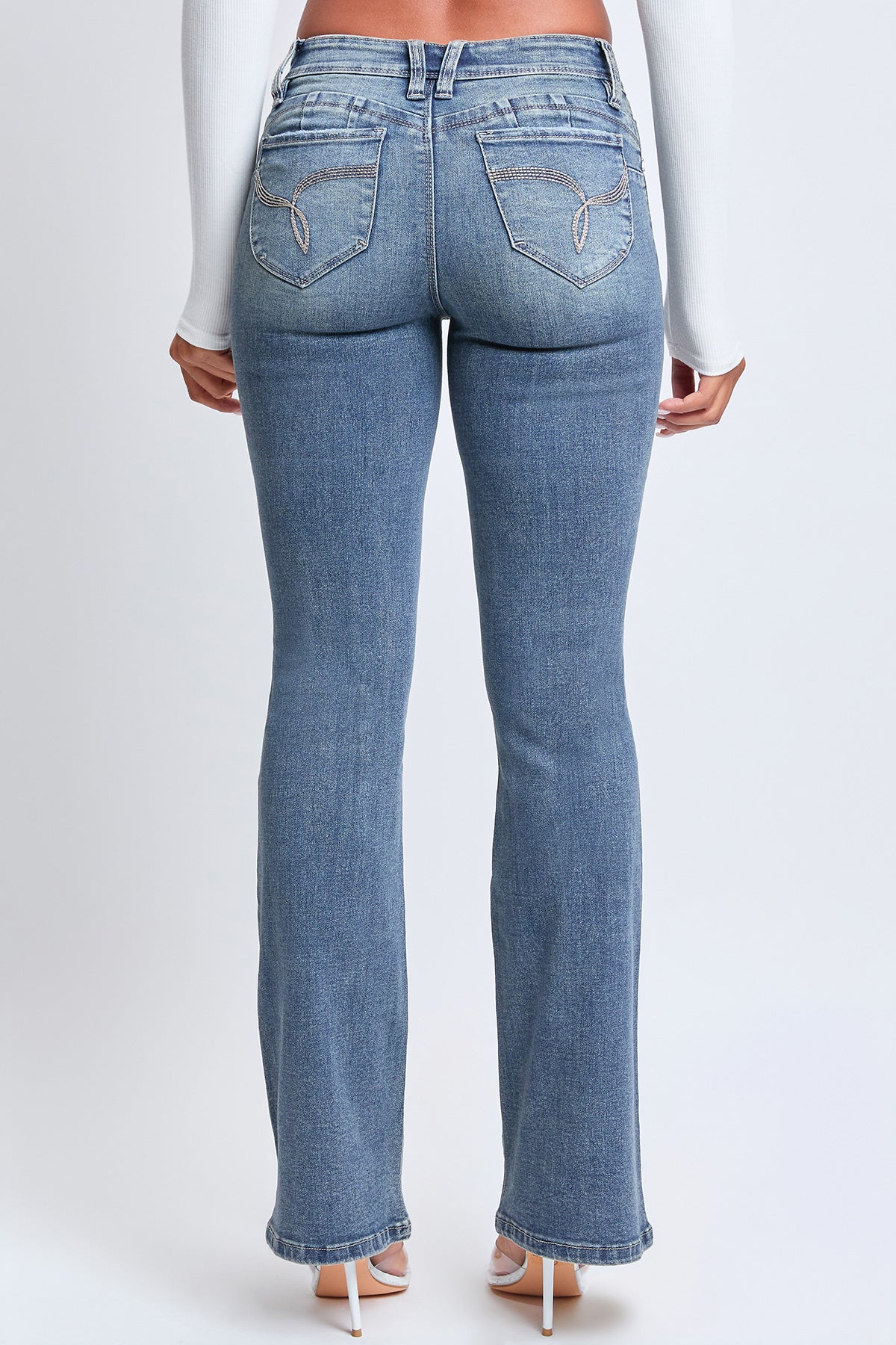 Women's WannaBettaButt Low Rise Embroidered Flare Jeans