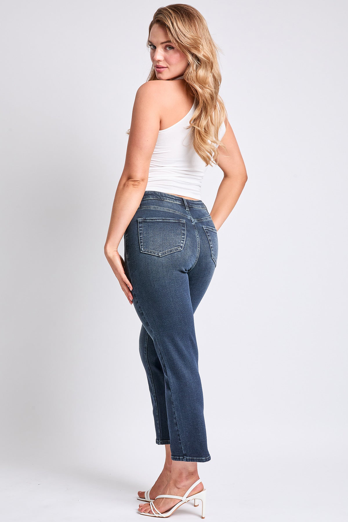 Women's Luxe High Rise Vintage Stretch Straight Leg Jeans