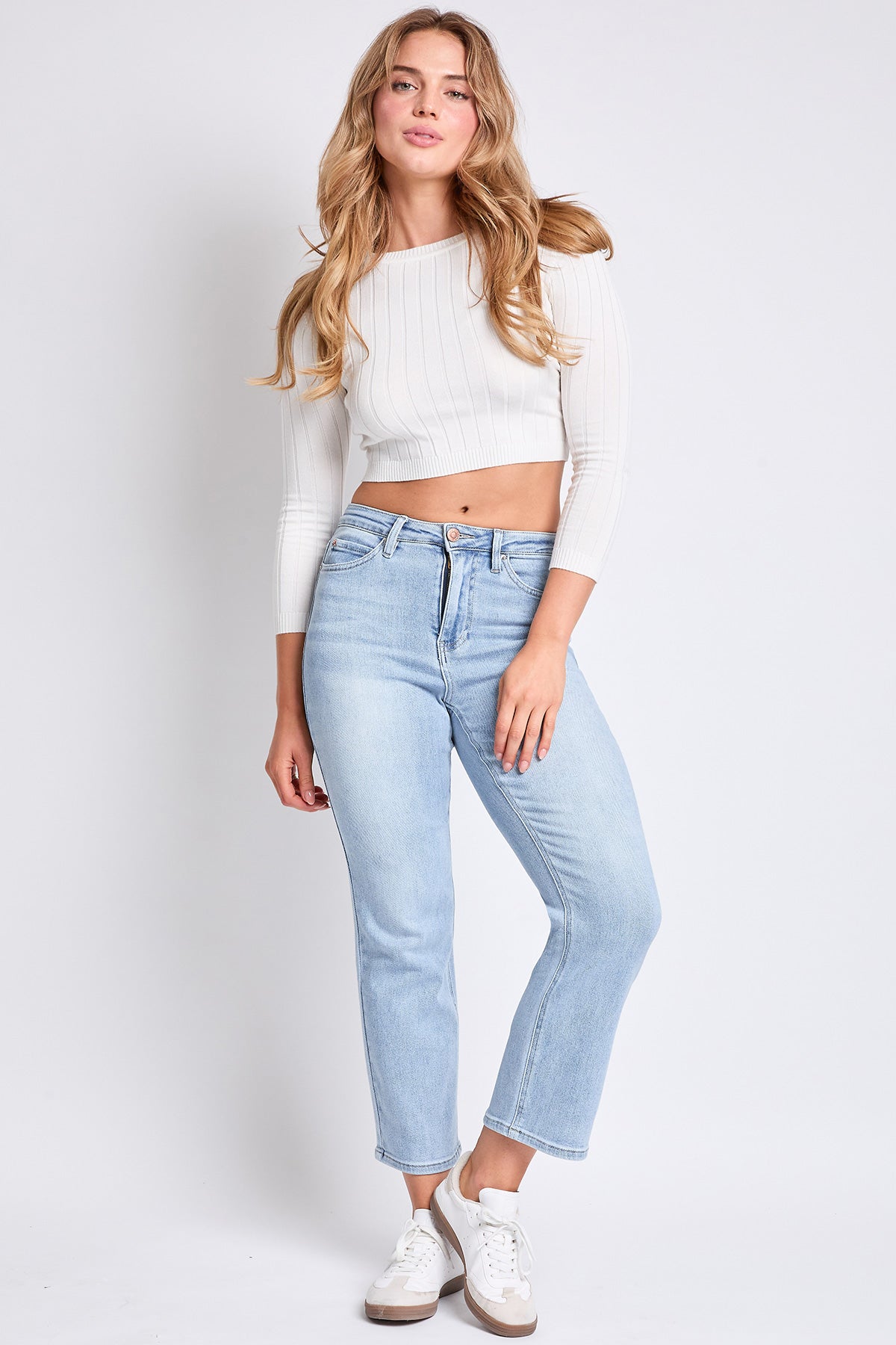 Women's Luxe High Rise Vintage Stretch Straight Leg Jeans