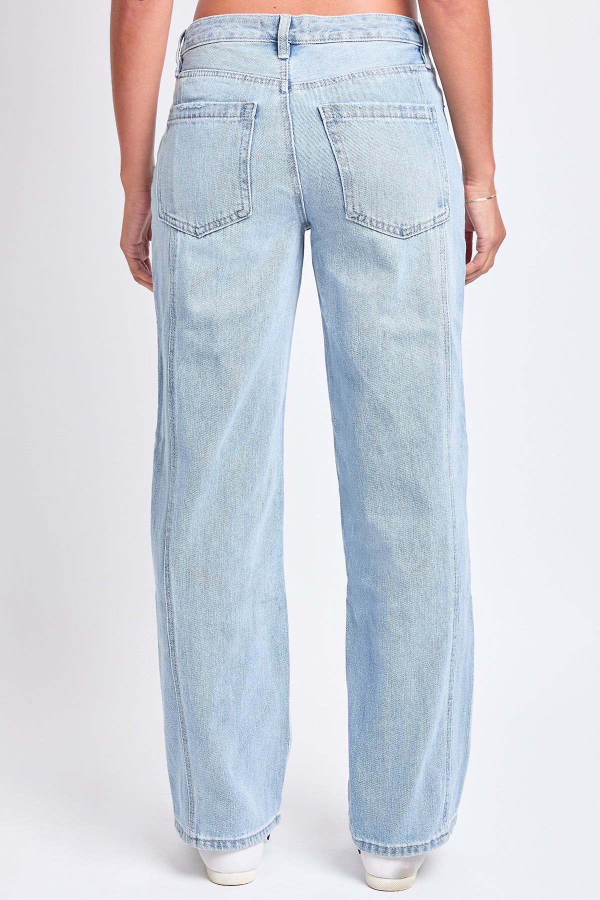 Women's Mid Rise Relaxed Rigid Straight Leg Jeans