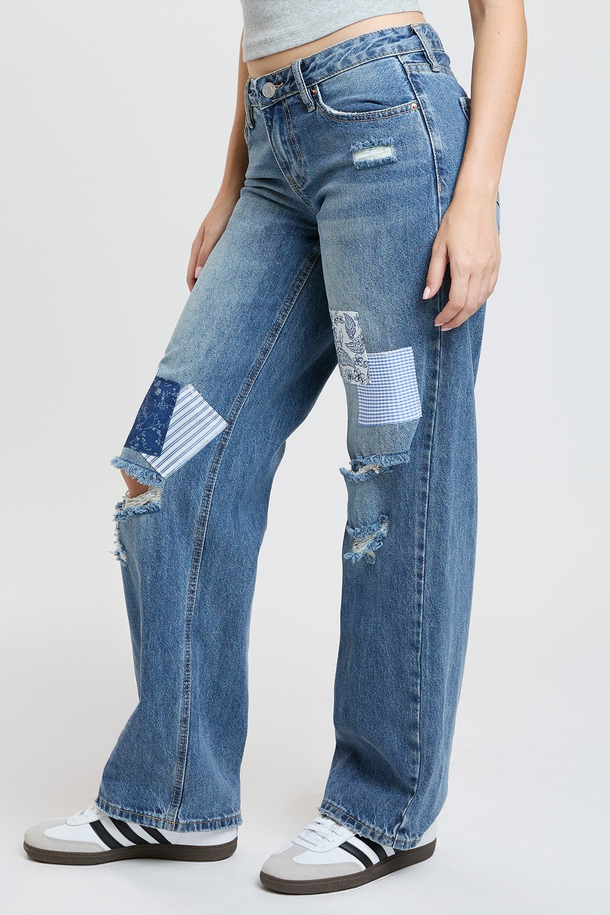 Women's Brittany Patchwork Wide Leg Jeans