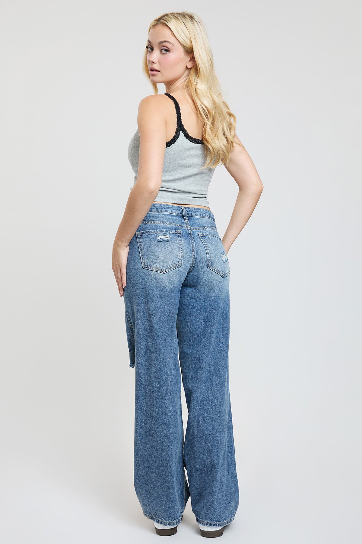 Women's Brittany Patchwork Wide Leg Jeans