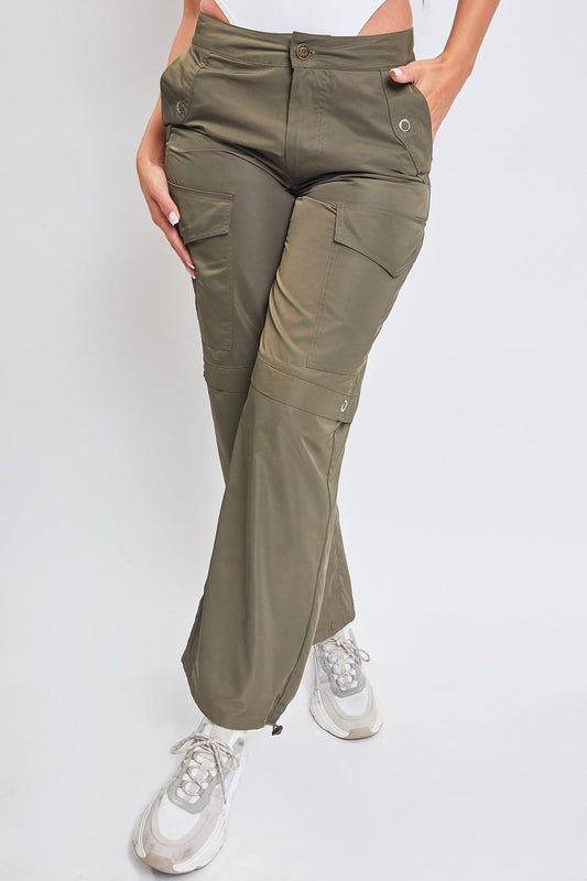 Women's Nylon Cargo Pants With Bungee Hem