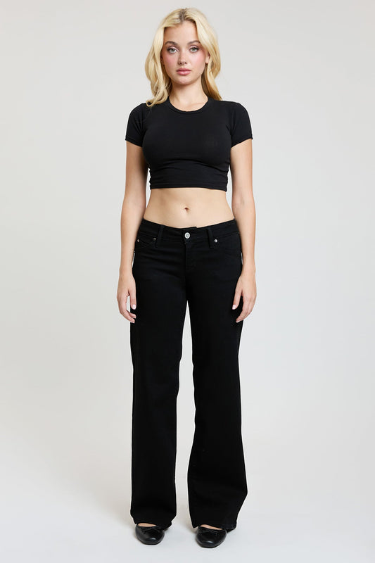 Women's Low Rise WannaBettaButt Wide Leg Jeans