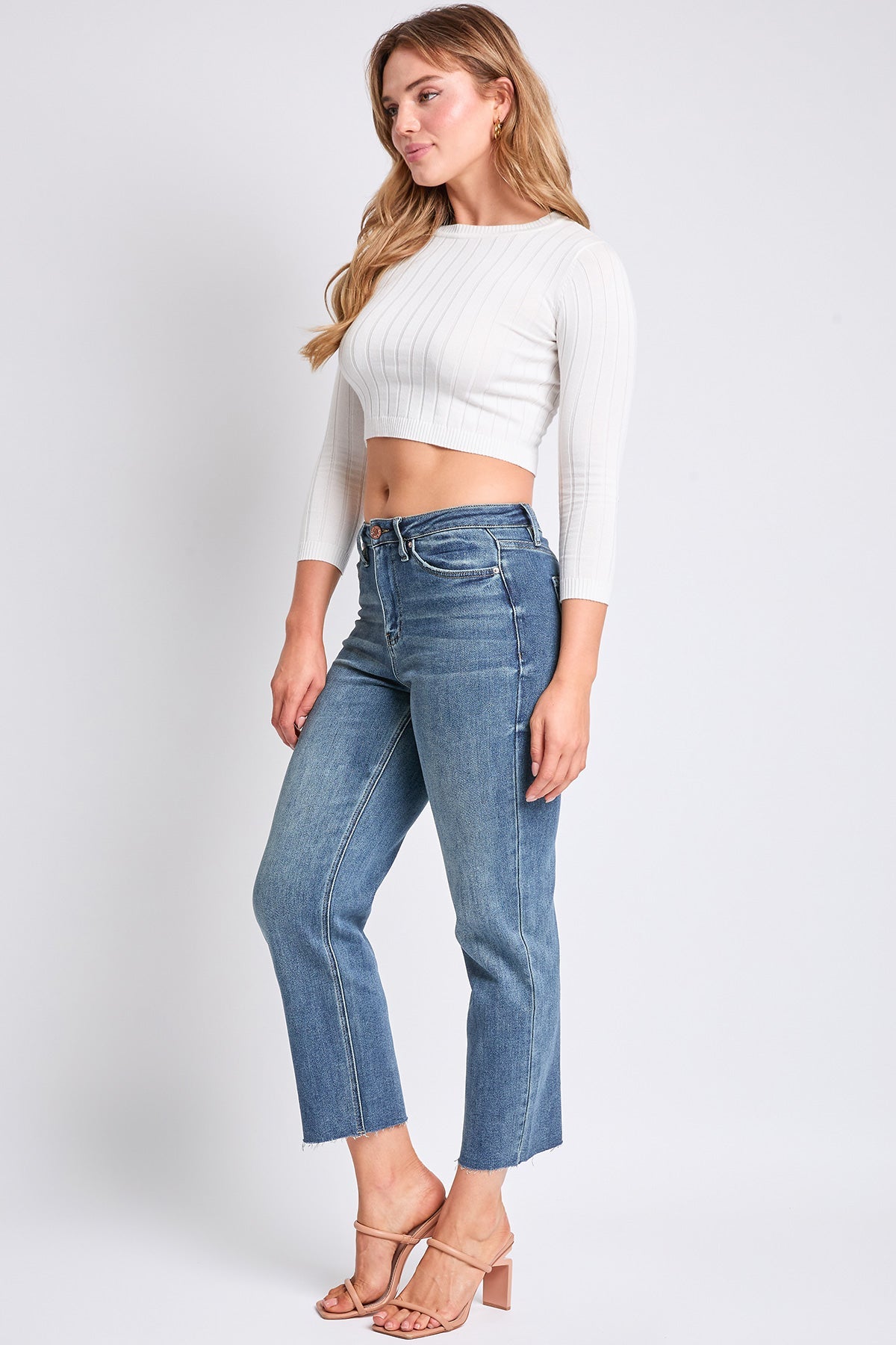 Women's Luxe Cropped Straight Leg Jeans