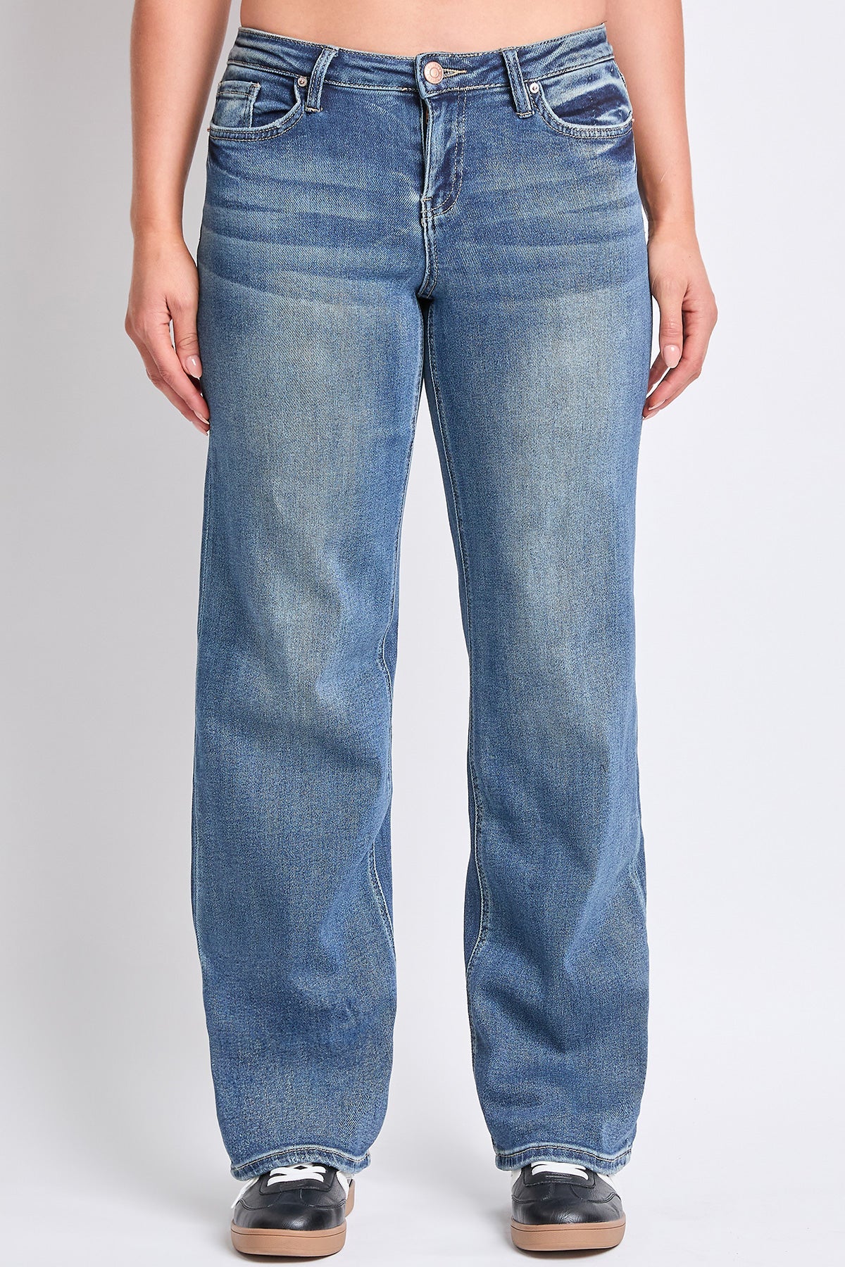 Women's Luxe Mid Rise Premium Stretch Wide Leg Jeans