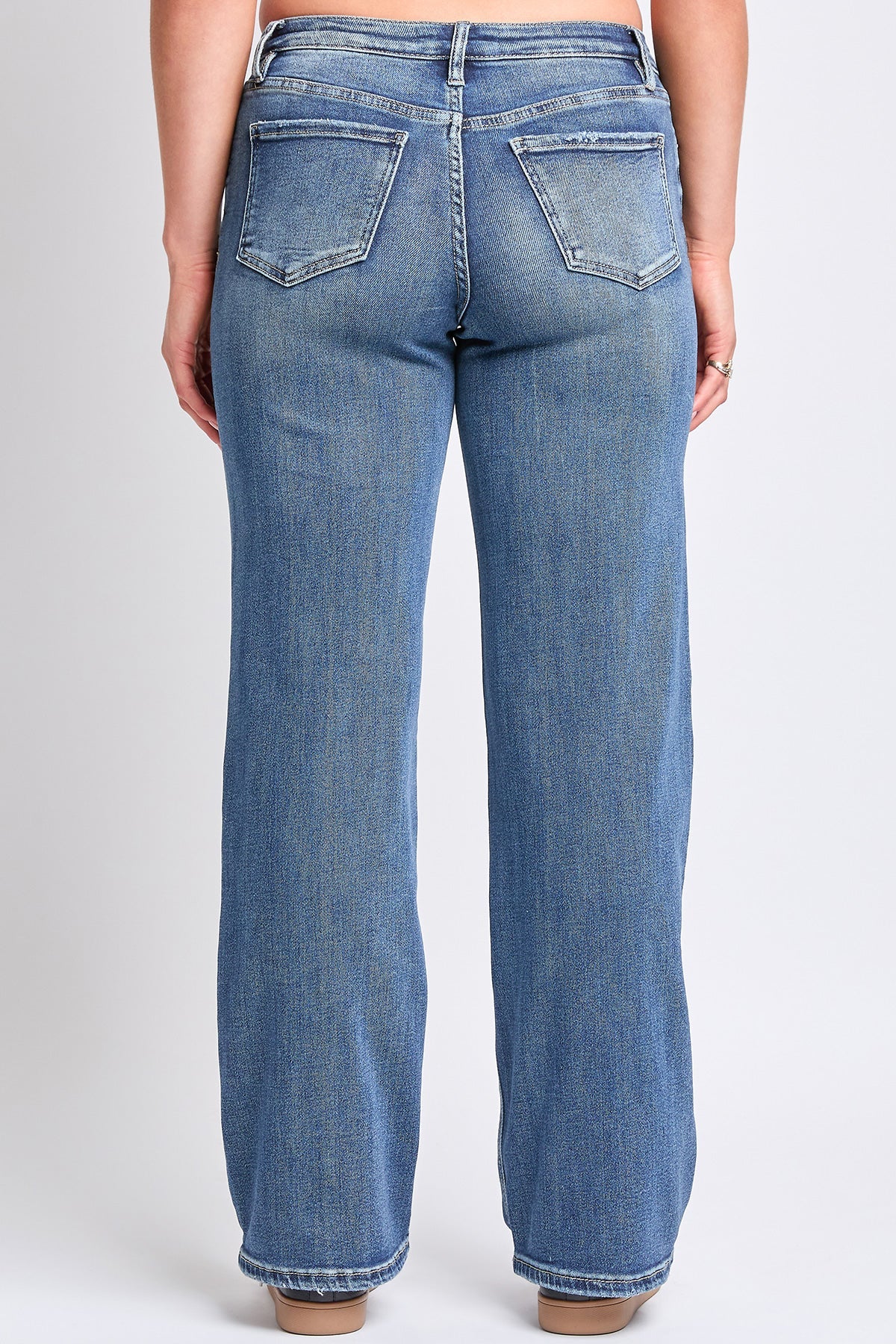 Women's Luxe Mid Rise Premium Stretch Wide Leg Jeans