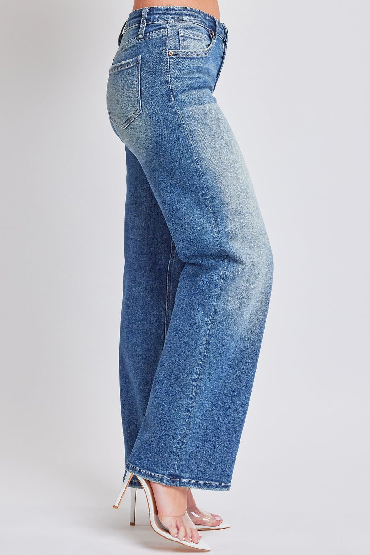 Women's Luxe Mid Rise Premium Stretch Wide Leg Jeans