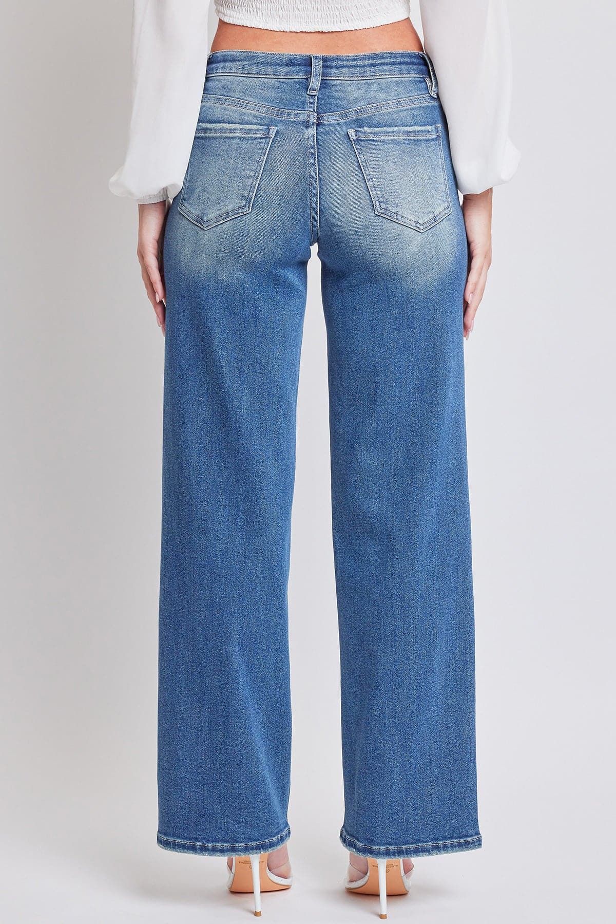 Women's Luxe Mid Rise Premium Stretch Wide Leg Jeans