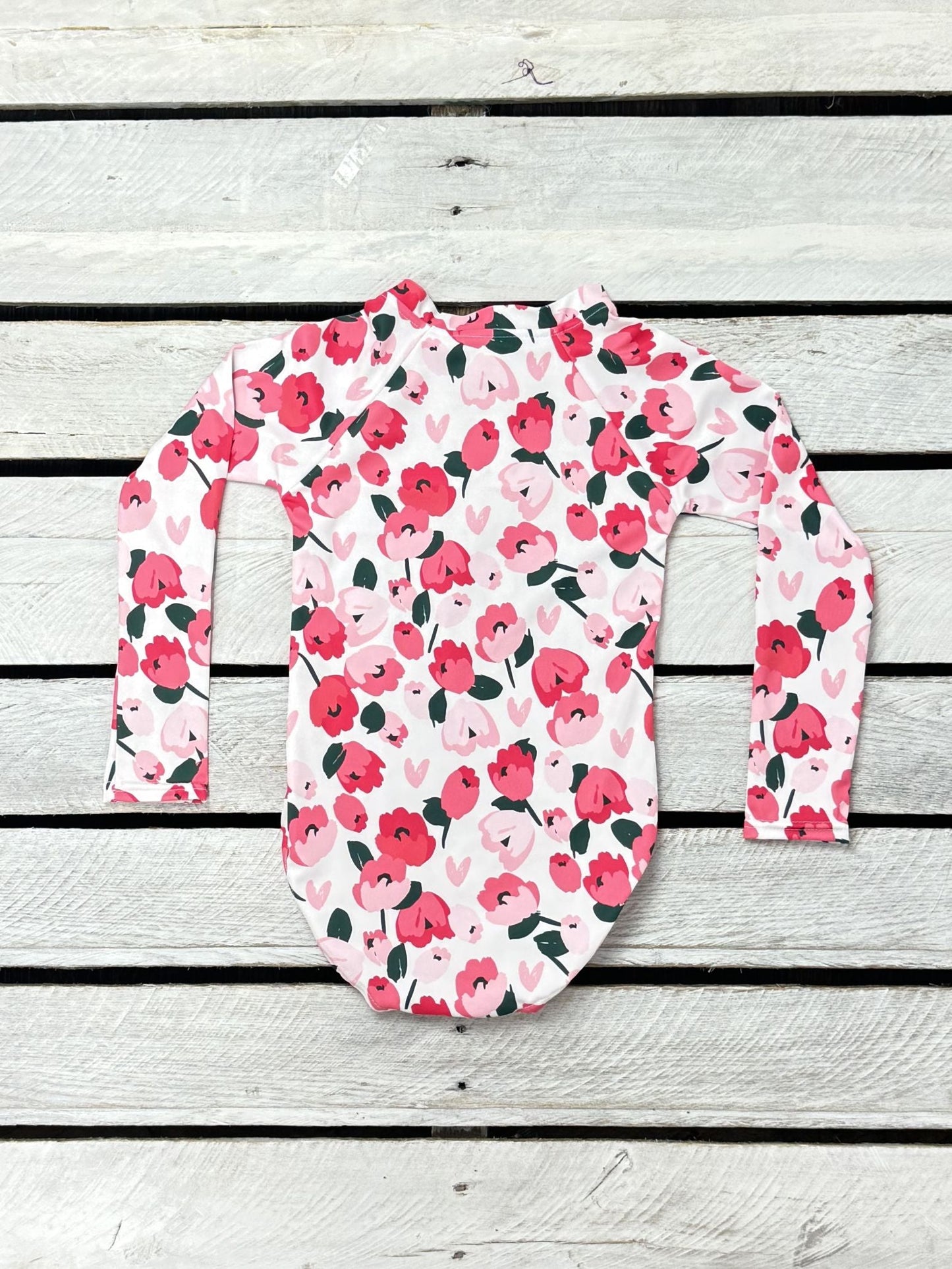 Perfect Petals Girls Zipper Front Suit