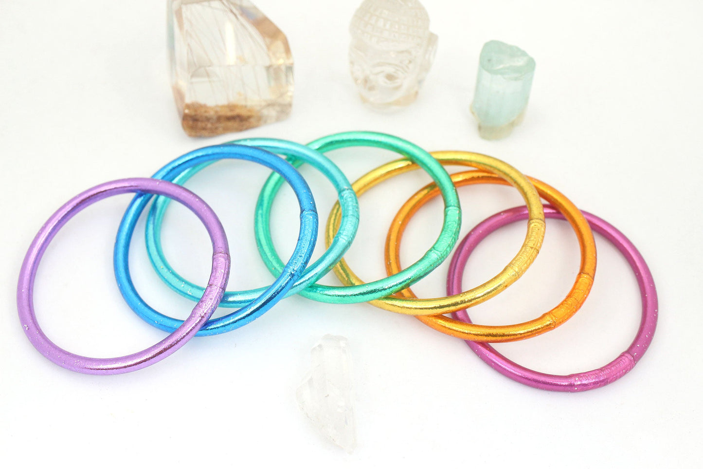 Arm Party Stacks: Rainbow Thai Buddhist Temple Bracelets, Mantra Bangle, Kumlai, Sizes Available