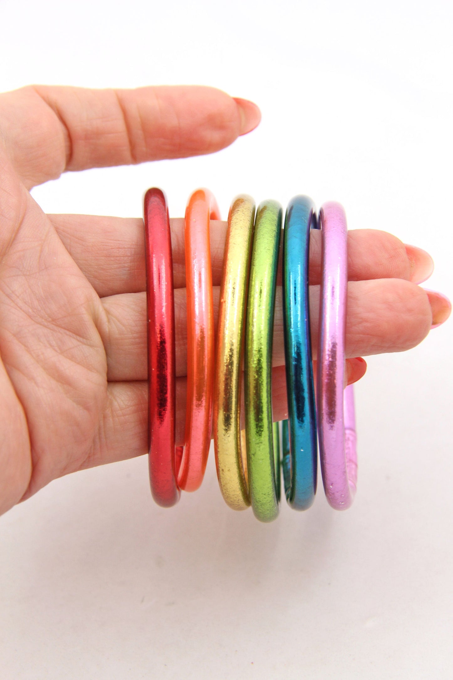 Retro Rainbow Set Thai Buddhist Temple Bracelets, Mantra Bangle, Thick, Sizes Available