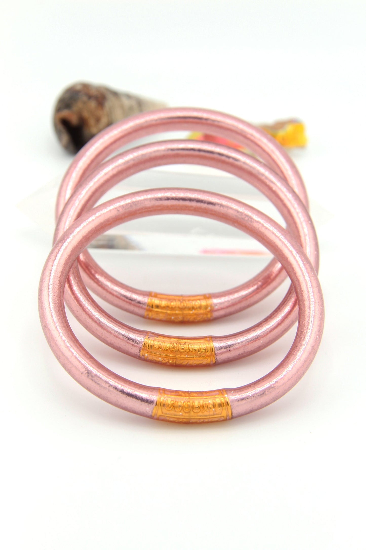 Luxe Thai Buddhist Temple Bracelets, Mantra Bangle, Kumlai, Two Tone