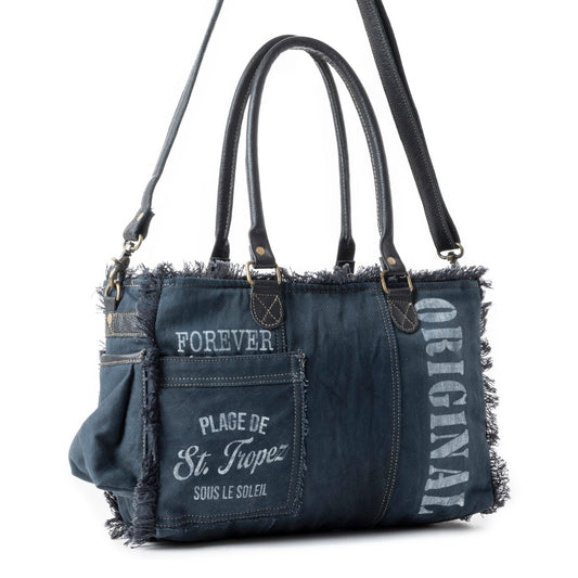 Coastal Steel Upcycled Tote in Blue