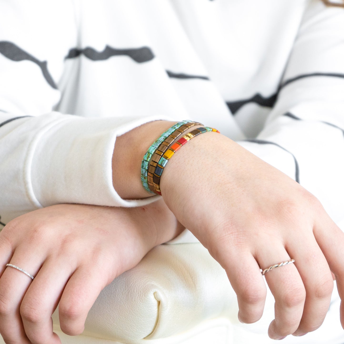 STAINED - Tila Bead Bracelets Stack