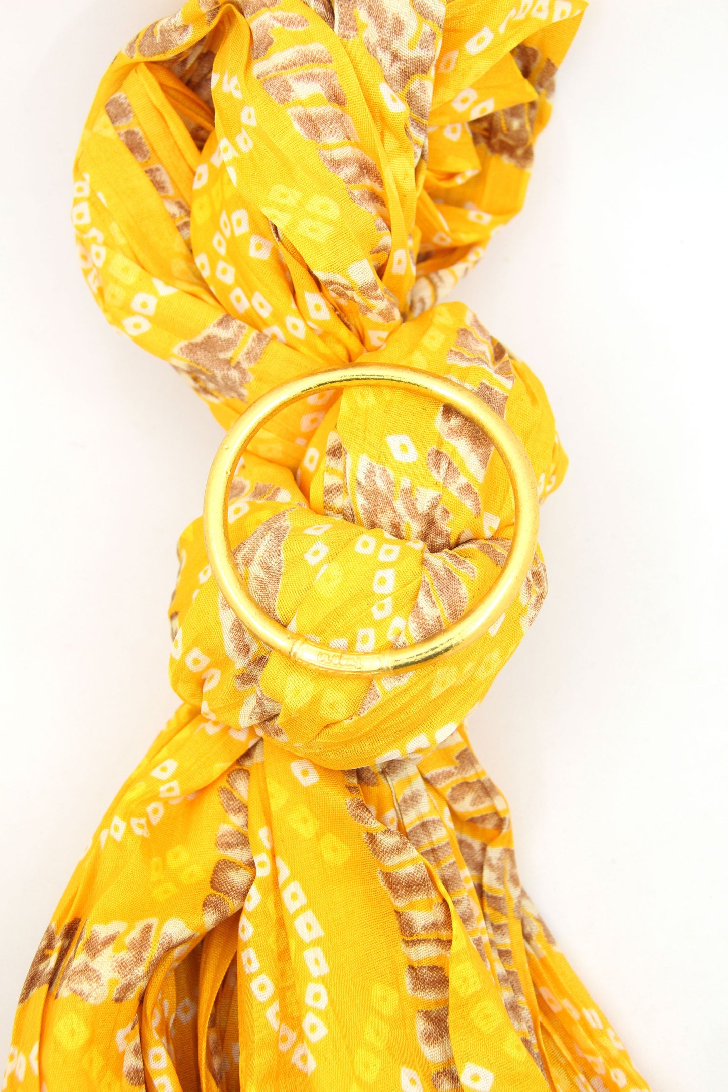 Traveler Gift Set: Multicolor Scarf, Gold Thai Buddhist Bangle