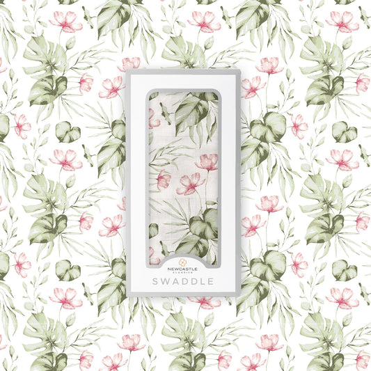 Silver Pink Orchid Swaddle