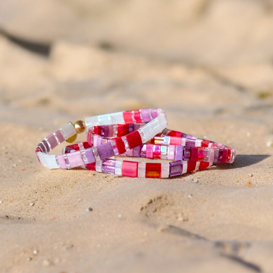 GIRLS NIGHT OUT - 3 Tila Bead Bracelet Stack