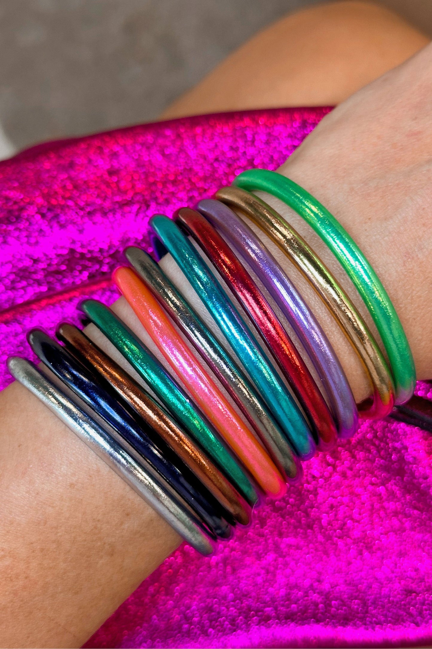 Arm Party Stacks: Rainbow Thai Buddhist Temple Bracelets, Mantra Bangle, Kumlai, Sizes Available