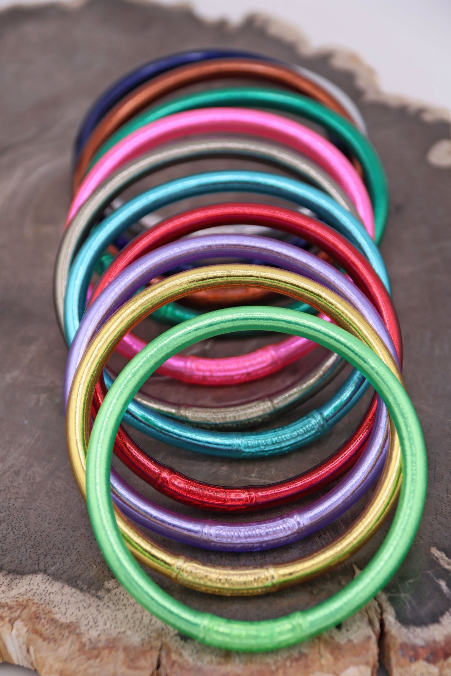 The Bolter Bangle Stack, Thai Buddhist Temple Bracelets, Mantra Bangle Set, Sizes Available
