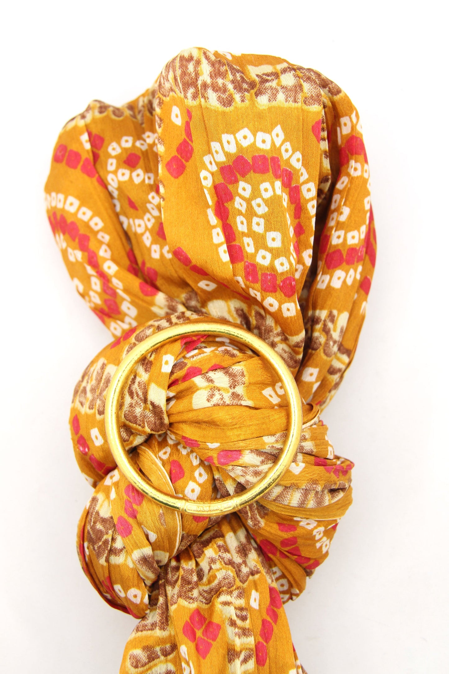 Traveler Gift Set: Multicolor Scarf, Gold Thai Buddhist Bangle