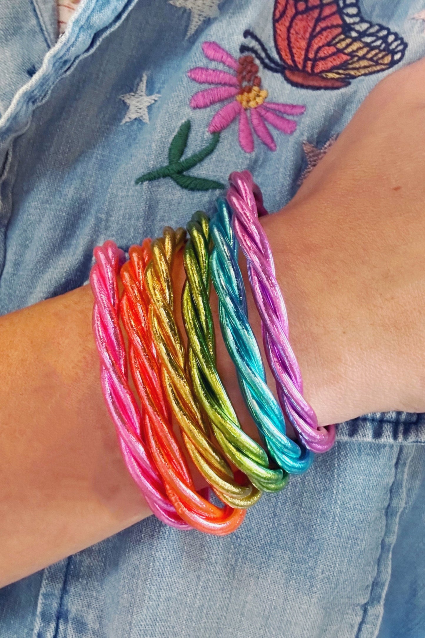 Twisted Thai Buddhist Temple Bracelets, Mantra Bangle, Kumlai, Colors & Sizes Available