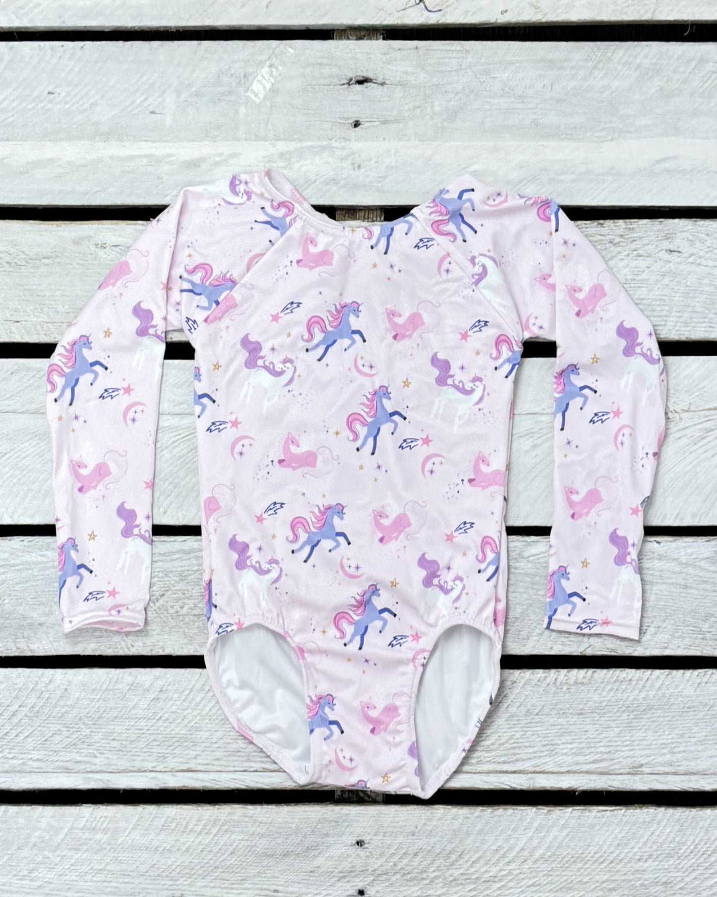 Unicorn Island Girls Long Sleeve with Ribbon Bow Back