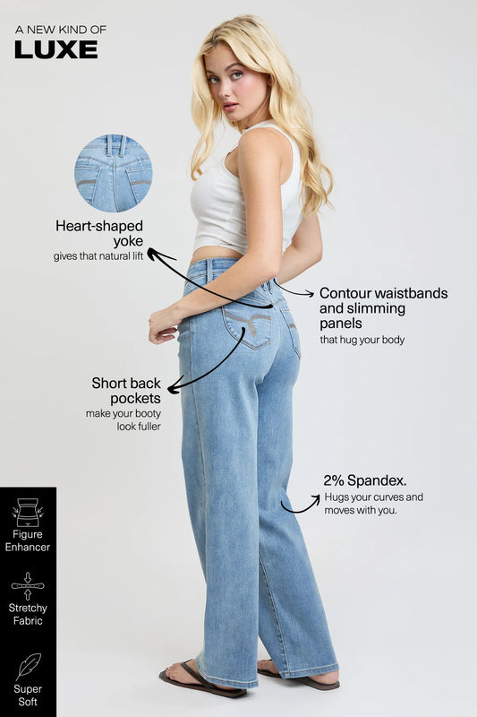 Women's Luxe High Rise WannaBettaButt Straight Jeans