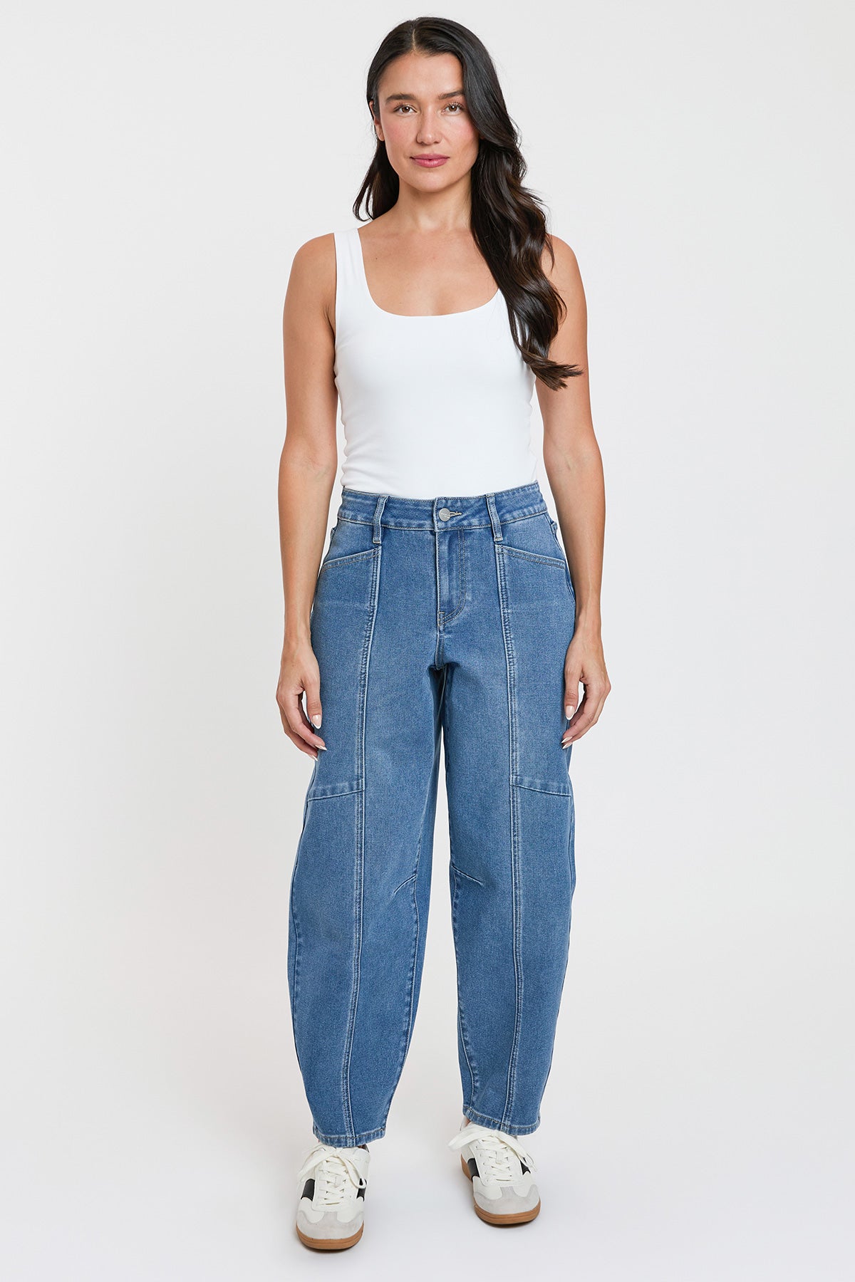 Women's High Rise Seamed Barrel Jeans