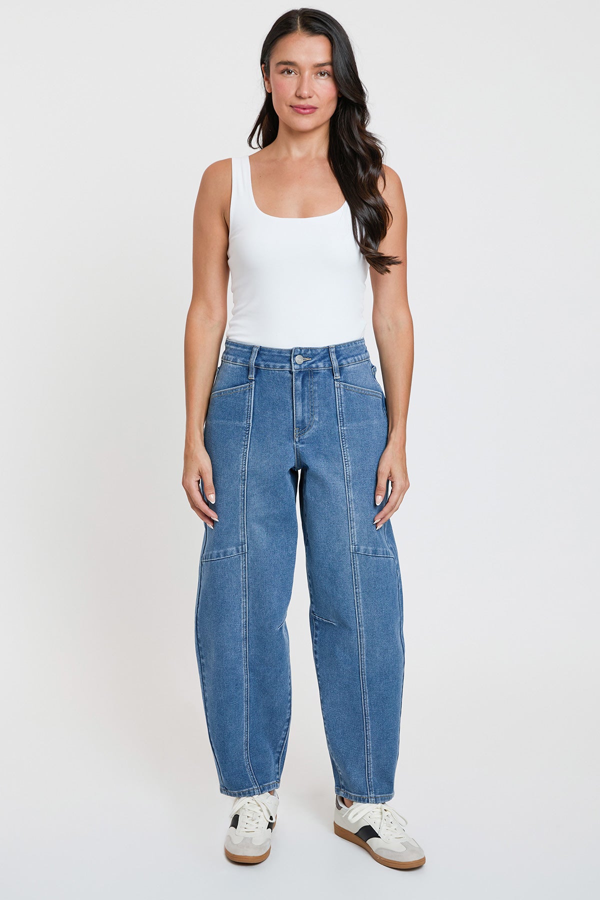 Women's High Rise Seamed Barrel Jeans