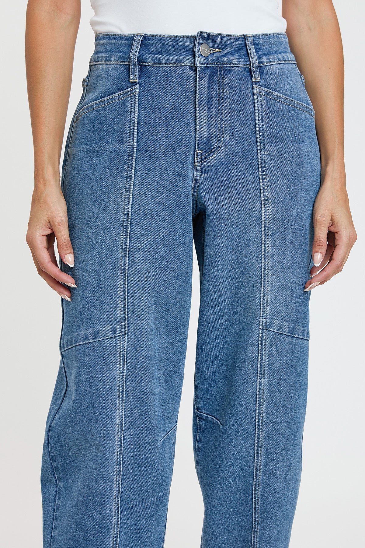 Women's High Rise Seamed Barrel Jeans