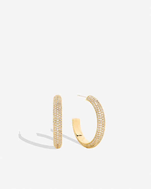 Unstoppable Pave Midi Hoop Earrings