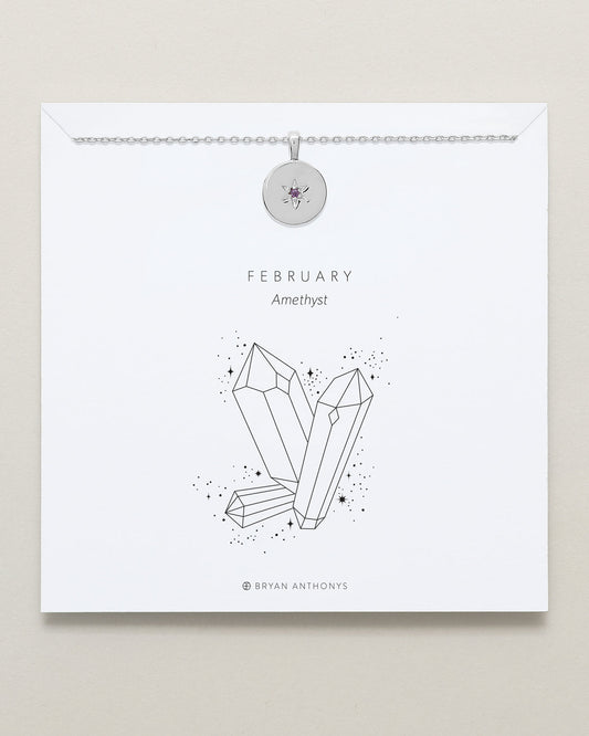 Birthstone Pendant Necklace — Amethyst