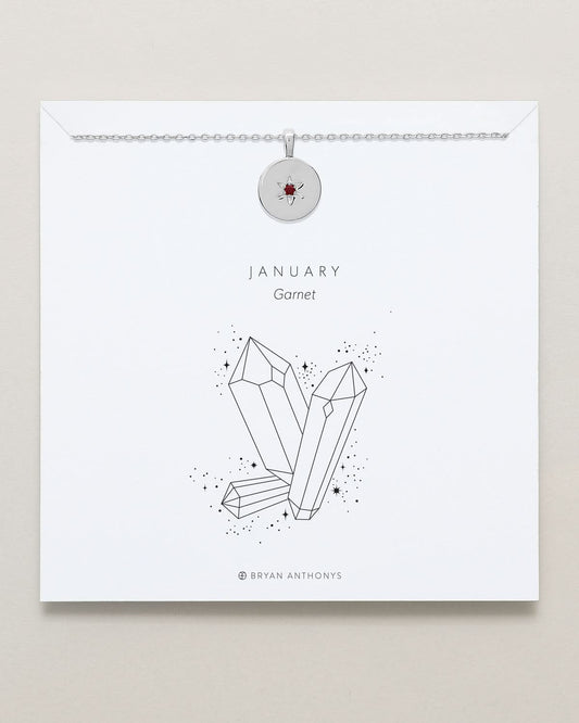 Birthstone Pendant Necklace — Garnet