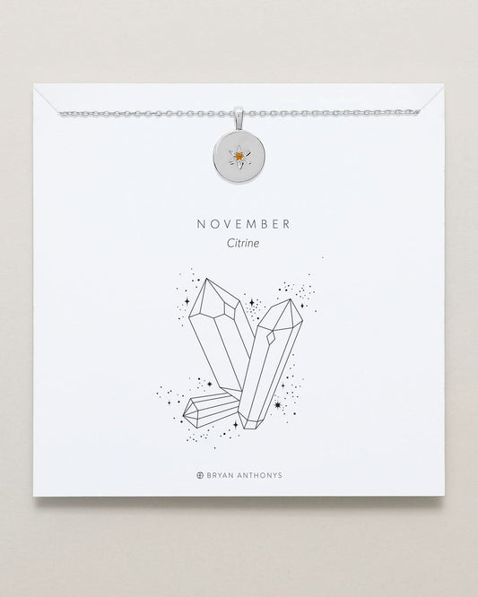 Birthstone Pendant Necklace — Citrine
